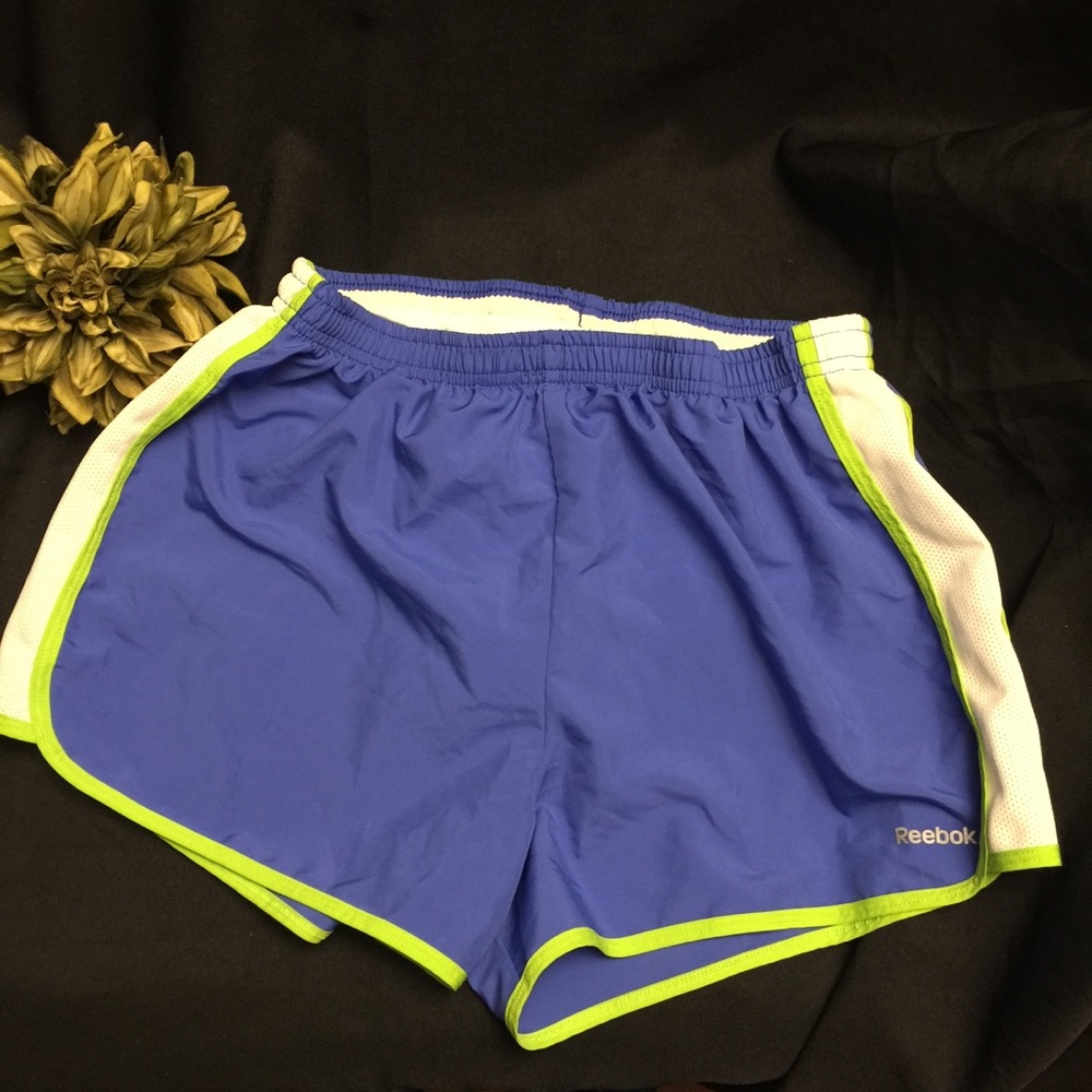 Reebok Athletic Shorts-Blue/White/Green-Size:Small